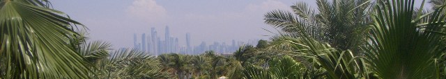 Dubai behind the palms.