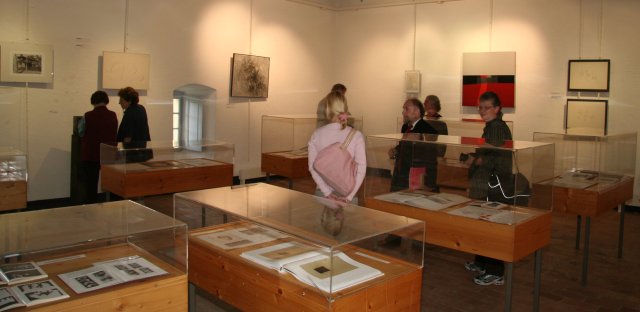 Exposition dans la salle de Mandrot au Chteau de la Sarraz.